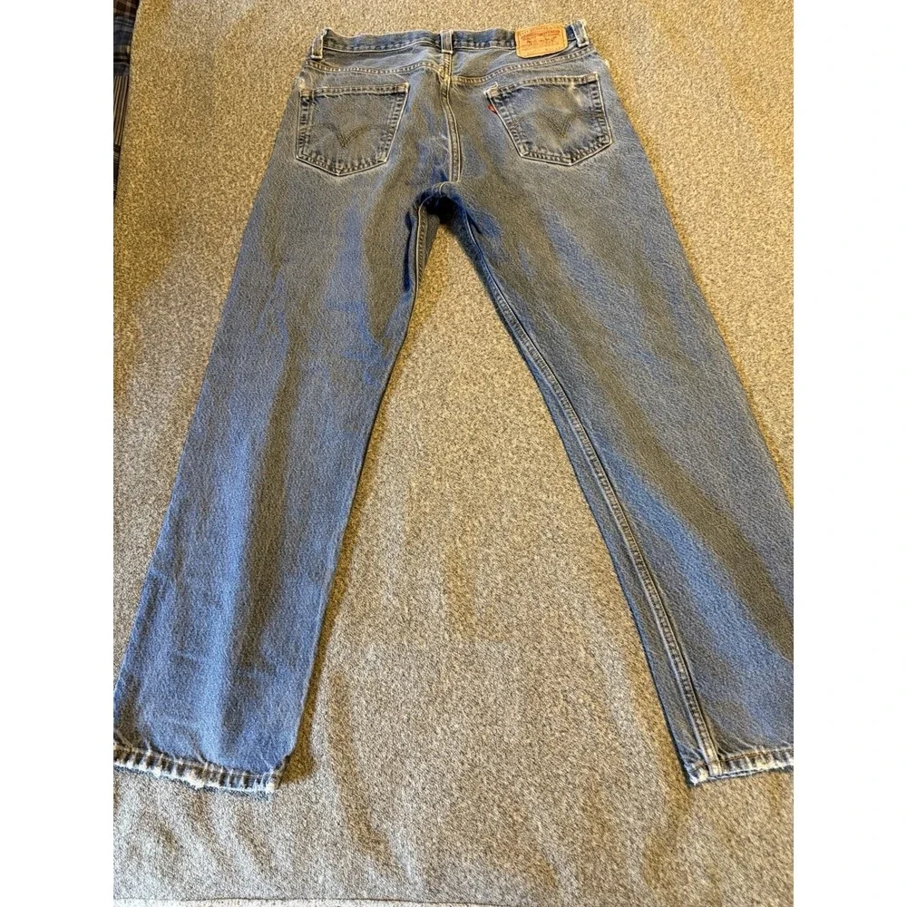 Levis 505 Jeans Adult Mens 34x32 Blue Denim Regular Fit Straight Leg